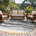 thumbnail image 4 of Grey Beach Coastal Round Area Rug 7Ft Washable Circle Rugs for Dorm Laundry Room, Summer Nautical Seaside Ocean Ombre Non-Slip Carpet Floor Mats Indoor Outdoor Carpet Runner Aesthetic Home Decor, 4 of 8