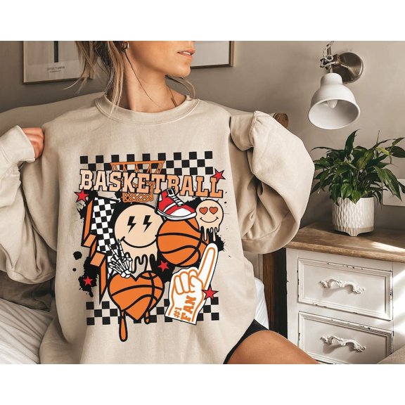 Basketball Sweatshirt, Basketball Mom Sweatshirt, Basketball Shirts For Women, Girl Basketball Sweatshirt, Basketball Sweatshirt Women