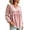 Pink, variant on Women Ruffle Trim Round Neck Long Elastic Cuff Sleeve Tiered Fringe Detail Relaxed Fit Swing Tunic Warm Season Casual Everyday Layering Top Assorted Tone Selection Option (Purple,S)