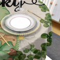thumbnail image 4 of Lucky Clover Gnomes St. Patrick''s Day Round Tablecloth 60 Inch - Waterproof Fabric Table Cloth Protector, Black White Plaid Tablecloths Washable Table Cover for Kitchen Banquet Party, 4 of 6