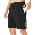 thumbnail image 2 of BUYJYA 3 Pack Men's Athletic Shorts Set with Zipper Pockets Elasticated Waistband Quick Dry Workout Shorts for Basketball, 2 of 7