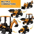 thumbnail image 4 of COCLUB 12V Excavator Construction Vehicles for Boys Girls, Battery Powered Ride On Car with Remote Control, Front Loader Bulldozer, Digger, Ceiling, Electric Ride on Toys for Kids, Yellow, 4 of 7
