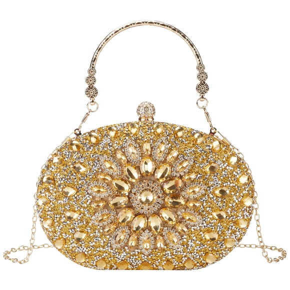 Bolso de mano Suhatjia Gold con strass para mujer