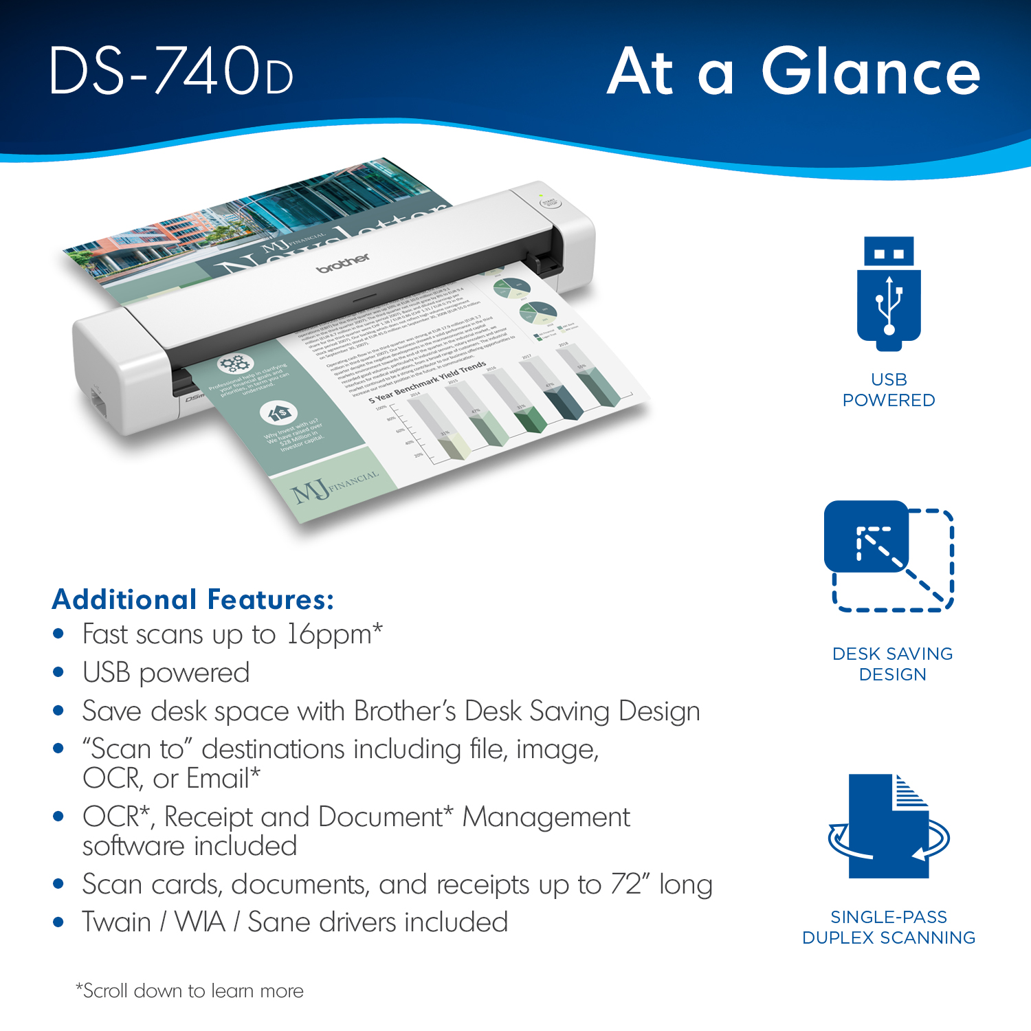 Brother DS-740D Portable Duplex Document Scanner photo 2