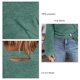 thumbnail image 3 of Women Cold Shoulder Top Cut Out Design Solid Color Fashionable Long Sleeve Blouse for Home Shopping Green S, 3 of 4