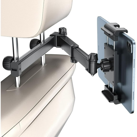 Tablet Holder for Car Headrest Mount iPad Backseat Foldable Back Seat Stand Compatible 5.1-15.6'' Phones Tablets, Road Travel Essentials Kids Accessories