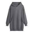thumbnail image 4 of hotojiny Hoodies Sweatshirt Dress for Women Oversized Casual Pullover Long Sleeve Mini Dresses Cute Solid Trendy Clothes, 4 of 7