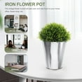 thumbnail image 2 of 2 Pcs Small Iron Flower Pot Container Indoor Plant Pots Bonsai The Office Decor Home Galvanized, 2 of 6