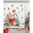 thumbnail image 3 of Christmas Shower Curtain Gingerbread Candy Cane Shower Curtains for Bathroom Decor Xmas Ball for Christmas Decoration Bath Curtains Sets with Hooks Waterproof 72" W x 72" L, 3 of 6
