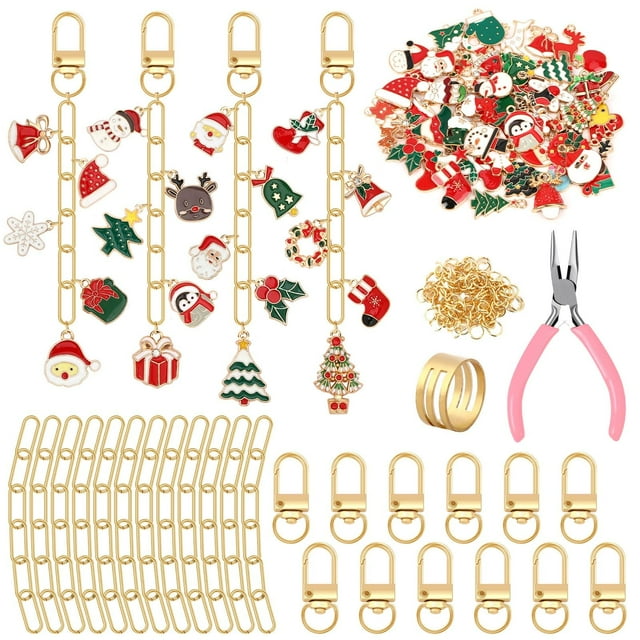 Art Craft Kit AUGSUN, 189 unidades, kit para hacer llaveros navideños