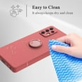 thumbnail image 6 of Ring Holder Case for Samsung Galaxy A53 5G, Slim Liquid Silicone Phone Case with 360 Rotatable Ring Holder Kickstand Bumper Hand Strap with Magnetic Car Mount Shockproof Cover - Rose Red, 6 of 14