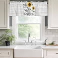 thumbnail image 3 of Sunflowers Rod Pocket Curtain Valance, Farmhouse Country Bee Wooden Grain Farmhouse Window Valance for Living Room, Bedroom, Kitchen 54"W x 18"L, 3 of 9