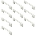 thumbnail image 3 of Cauldham 10 Pack Solid Kitchen Cabinet Pulls Handles (3-3/4" Hole Centers) - Modern Thin Profile Drawer/Door Hardware - Style M255 - Satin Nickel, 3 of 5