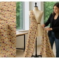 thumbnail image 5 of Soimoi Orange Cotton Poplin Fabric Feather & Floral Fabric Prints By Yard 56 Inch Wide, 5 of 7