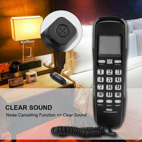 Wall TelephoneLast Number Redial Wall Hanging Telephone Landline Wall Phones Streamlined Design