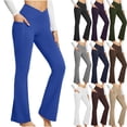 thumbnail image 2 of Pantalones de yoga transpirables, cómodos y versátiles, de color sólido, informales, de cintura alta, ajustados, para yoga y fitness para mujer, 2 of 6