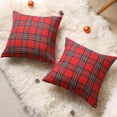 thumbnail image 2 of Christmas Pillow Covers 18x18 Set of 2 Buffalo Plaid Striped Christmas Pillow Red Green Christmas Decorations Throw Pillow Cover for Living Room Couch Sofa, 2 of 6