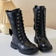 thumbnail image 5 of Zapatos de niñas,Botas para niñas,Cremallera de invierno encaje botas de equitación mariposa cuero falso tamaño 12.5 niñas, 5 of 9