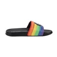thumbnail image 4 of Pink Floyd Dark Side Of The Moon Triangle Artwork On Rainbow Straps Women's Black Slide Sandals-Large, 4 of 8