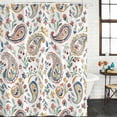 thumbnail image 3 of 60x72 Inch Shower Curtains for Bathroom, Paisley Flower Bath Curtain Decor, Spring Watercolor Country Floral Leaf Plant Waterproof Restroom Curtains Shower Set Accessories with 12 Hooks 60 Inch, 3 of 6