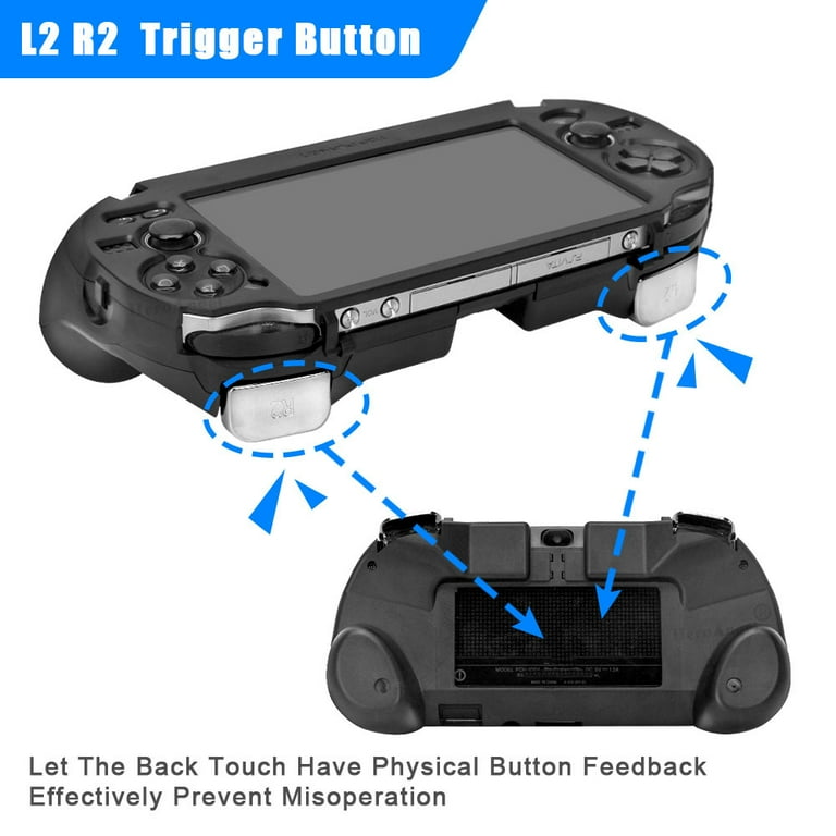 Black White PSV1000 PS VITA 1000 Game Hand Grip Handle Holder Joypad Stand Case Shell Protect with L2 R2 Trigger Button