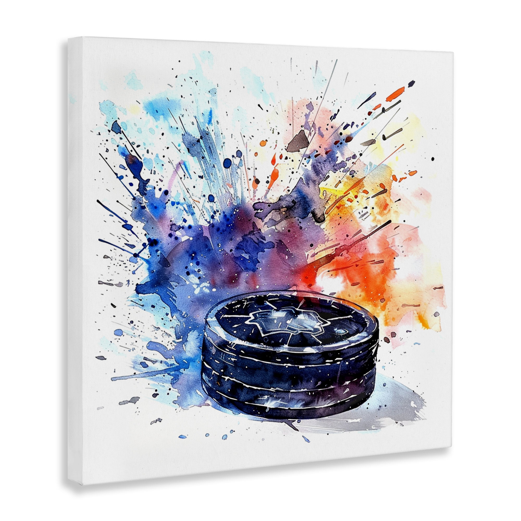 Stupell Industries Hockey Splash Watercolor Burst Canvas Wall Art, design by LSR Design Studio
