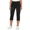 thumbnail image 5 of Costeam Womens Solid Color Washed Denim Capri Pants High Waist Side Pockets Loose Straight Cut Casual Calf Length Daily Trousers, 5 of 9