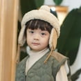 thumbnail image 4 of HAiming Boys Girls Winter Hat with Earflap Fleece Lined Warm Soft Comfy Skiing Pom Pom Caps for Kids, 4 of 6