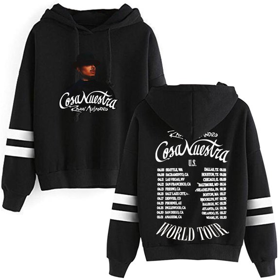 Rauw Alejandro Cosa Nuestra World Tour Merch Pullovers Pocketless Parallel Bars Sleeve Streetwear