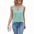 thumbnail image 3 of Chaleco Holgado de Corta con Cuello Redondo y Color Liso para Mujer, y Verano, Verde, Talla XL, 3 of 10