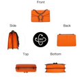 thumbnail image 3 of Bolso de hombro DEEPMEOW de cuero a la moda con bandolera naranja para mujer, 3 of 7