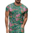 thumbnail image 3 of Ensemble de Complets pour Hommes à Imprimé Floral Moderne pour le Printemps et l'Automne avec Haut à Manches Longues à Col Rond et Bas Coordonnés Tenue Décontractée Élégante pour Hommes, 3 of 4