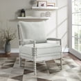 thumbnail image 2 of Kaylee Spindle Chair in Smoke Gray Fabric with White Frame, 2 of 8