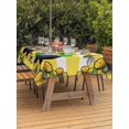 thumbnail image 4 of 60x84 Inch Outdoor Tablecloth with Umbrella Hole Zipper Rectangle Flower Gnomes Rectangular Tablecloths Outside Waterproof Yellow Botanical Floral Striped Star Bee Patio Table Cover for Picnic Party, 4 of 8