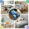 thumbnail image 4 of Light Blue Marble Flow Pattern Rectangle Tablecloth 60"x84",Waterproof Polyester Rectangle Table Cloth, Wipeable Spillproof Polyester Tablecloth for Dining, Camping, Indoor and Outdoor, 4 of 5