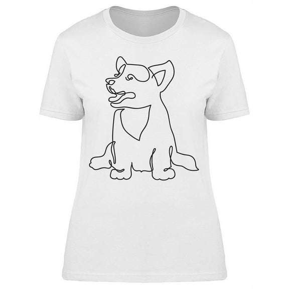 Minimalist Corgi T-Shirt Women -Image by Shutterstock, Female x-Large