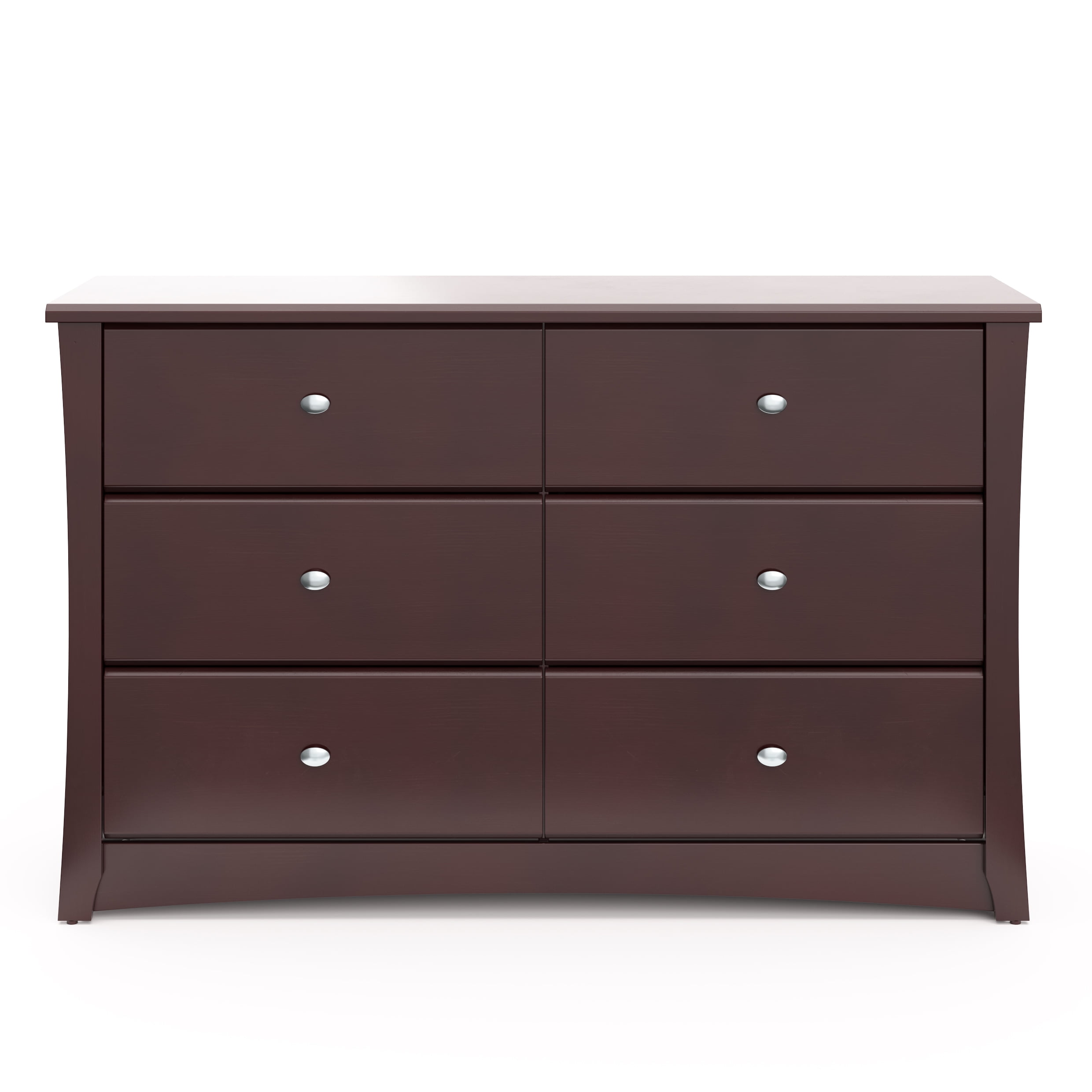 Storkcraft Crescent 6 Drawer Nursery Double Dresser, White