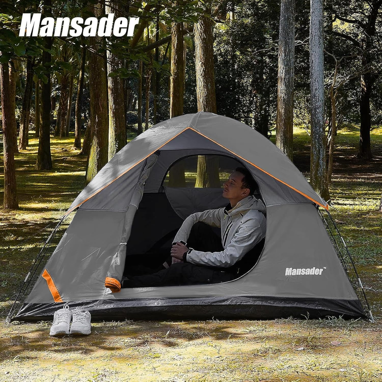 Camping Tent,Waterproof 4 Person Tents for Camping, Lightweight Easy Set Up Outdoor Hiking Tent with Carry Bag, Suit for Family Beach Hiking Travel