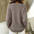 thumbnail image 4 of LNZGNM V Neck Wrap Sweaters for Women Fashion Ruched Long Sleeve Cross Front Knit Pullover Casual Cozy Travel Fall Outfit, Light Brown (L), 4 of 6