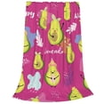thumbnail image 2 of Honeii Pink Green Avocado Print Fleece Blanket - Throw Blanket for Bed, Sofa, Couch, Camping, and Travel , Microplush Ultra Soft Warm Blanket-60"x50", 2 of 7