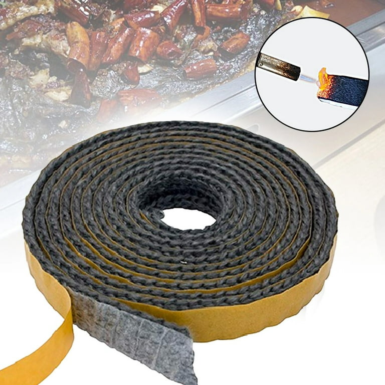 Black Flat Stove Rope Self Adhesive Glass Seal Stove Fire Rope