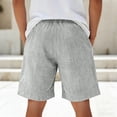 thumbnail image 3 of Mens Shorts Elastic Waist Big and Tall Plus Size Beach Shorts Knee Length Wide Leg Casual Short with Pockets White M, 3 of 3