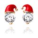 thumbnail image 1 of Pendientes de regalo de Navidad con joyas de Europa y Estados Unidos, pendientes con sombrero de muñeco de nieve con diamantes y gotas de aceite de circón, 1 of 4