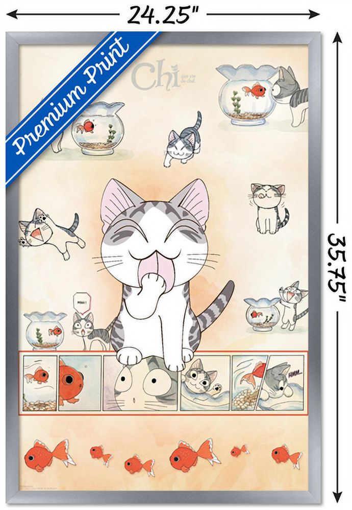 Chi Cat Wall Poster, 22.375" x 34", Framed