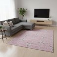 thumbnail image 2 of HomeRoots 675394 8 x 10 ft. Pink, Ivory & Gray Geometric Transitional Washable Machine Made Rectangle Area Rug with UV Protection, 2 of 9