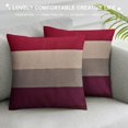 thumbnail image 3 of Nawypu  Ombre Grey Beige Wine Red Stripes Reversible Throw Pillow Covers for Boys Geometric Pillow Covers Home Decor Modern Striped Art Square Cushion Covers Decor Abstract Art, 3 of 5