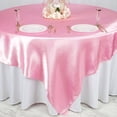 thumbnail image 3 of BalsaCircle 90" x 90" Pink Square Satin Table Overlays Wedding Party Tablecloth Catering, 3 of 4