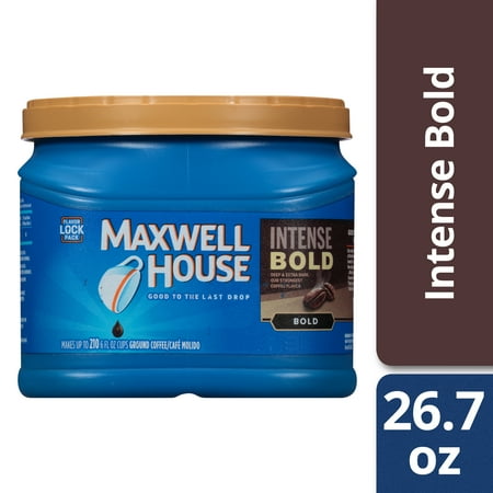 Chocolate Dark Roast Coffee - Maxwell House Intense Bold Dark Roast Ground Coffee, Caffeinated, 26.7 oz Can