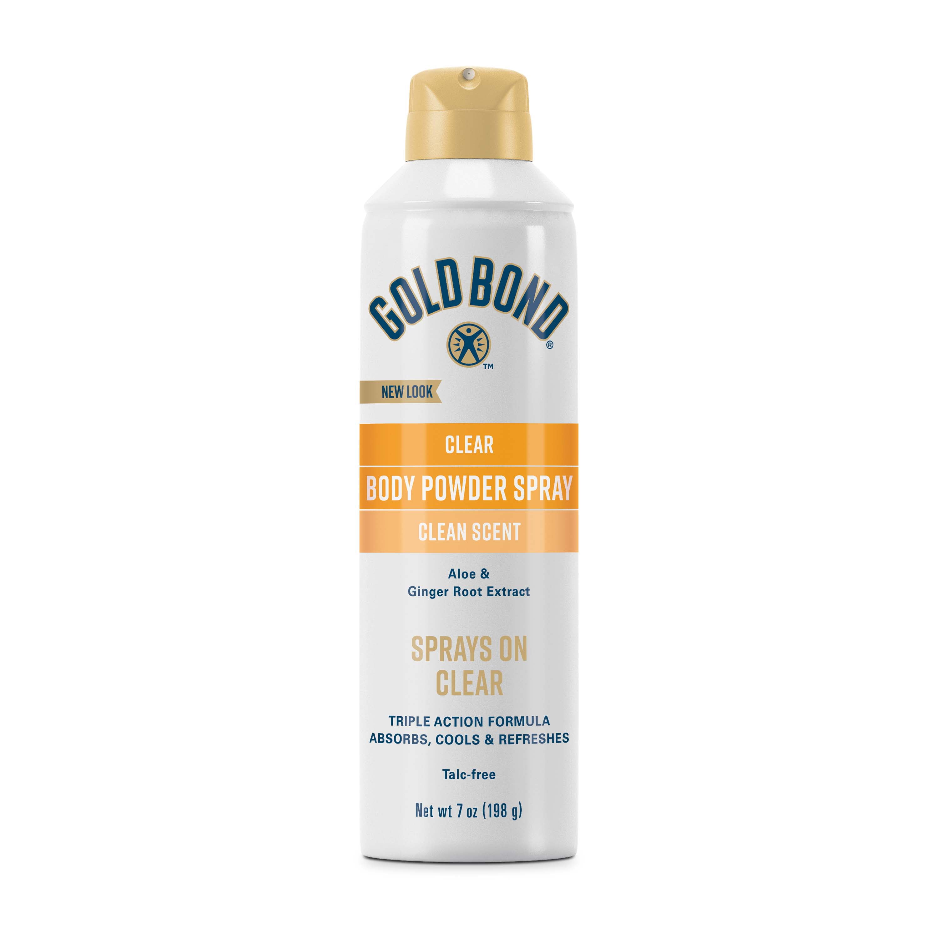 Gold Bond No Mess Clear Body Powder Spray, Absorbs Sweat