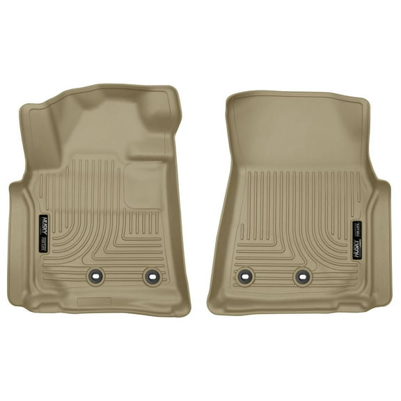 Husky Liners 13093 Weatherbeater Floor Mats Fit 2013-2021 Lexus LX570 w/ and w/o 3rd Row Seating, Toyota Land Cruiser w/ and w/o 3rd Row Seating Front 2 Pc Tan